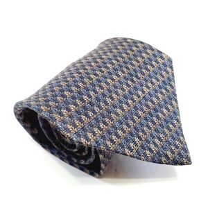 Sadhwanis Necktie Blue & Gray Floral Geometric Pattern Men's Silk Neck Tie